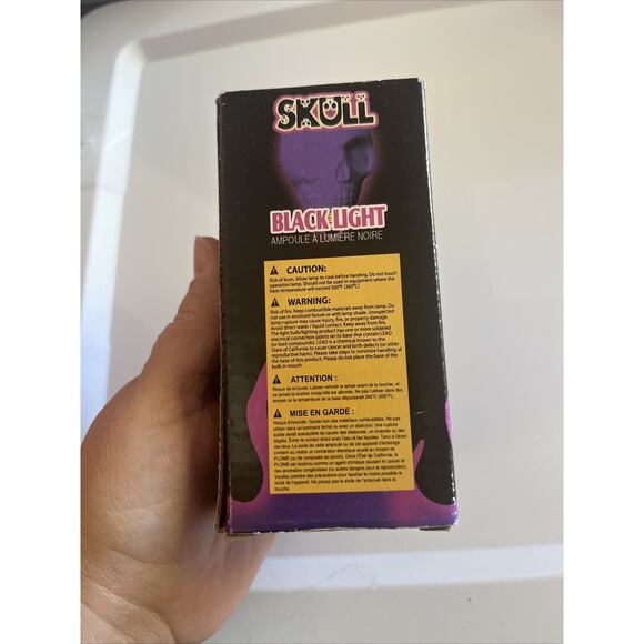 VTG Skull 90’s Purple Black Light Bulb Goth Gothic Scary Blacklite Halloween 3D - Picture 9 of 14